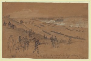 Bombardement des tranchées rebelles sur le Rappahannock - Alfred Rudolph Waud